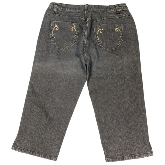 Cos Jeans Womens Embellished Denim Capris Size 8 Cotton Blend 17.5" Inseam - Picture 8 of 9